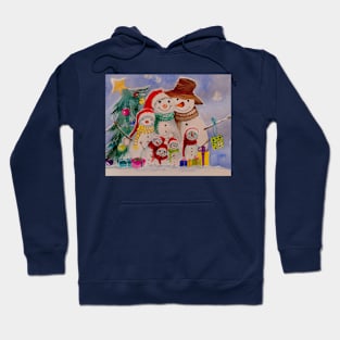 Snowman family 1 Hoodie